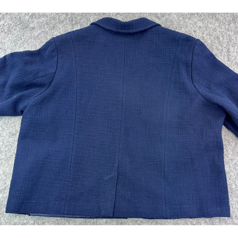 Lands End Women's Blue Tweed 3 Button Cotton Jacket sz 2X (15618) - Picture 4 of 8